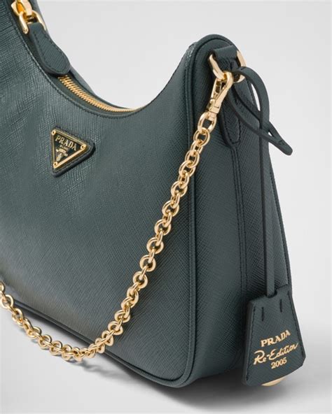 prada re-edition 2005 saffiano leather bag emerald green|Emerald Green Prada Re.